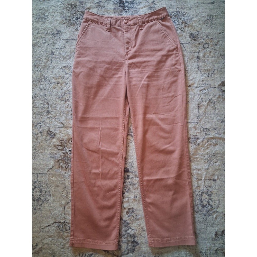 Vans Skate Chino Pants Womens Sz 25 Straight Fit High Waist Coral Pink Baggy